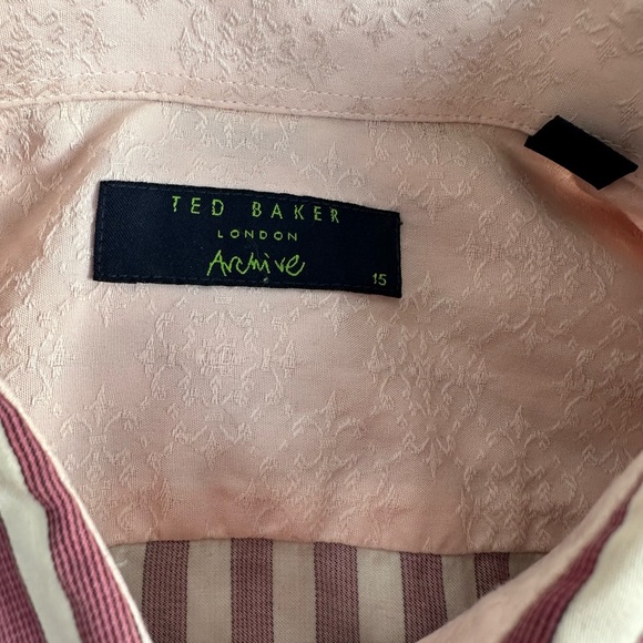 Ted Baker Archive London Striped Button Up Shirt Mens 15 Collar Long Sleeve - Picture 2 of 2